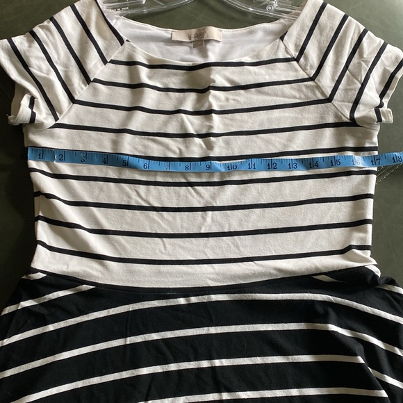 Loft Women’s Capped Sleeve Striped Dress - Picture 7 of 7